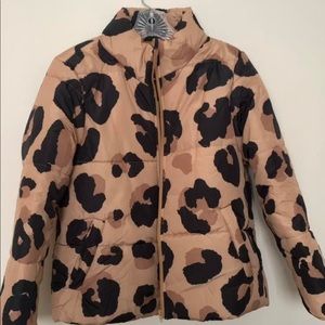 Cheetah print puffer jacket